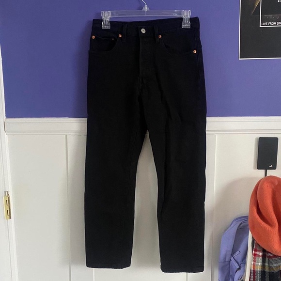 levi’s 501 black denim straight leg jeans - Picture 4 of 6